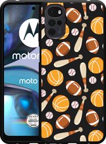 Motorola Moto G22 Hoesje Zwart American Sports - Designed by Cazy