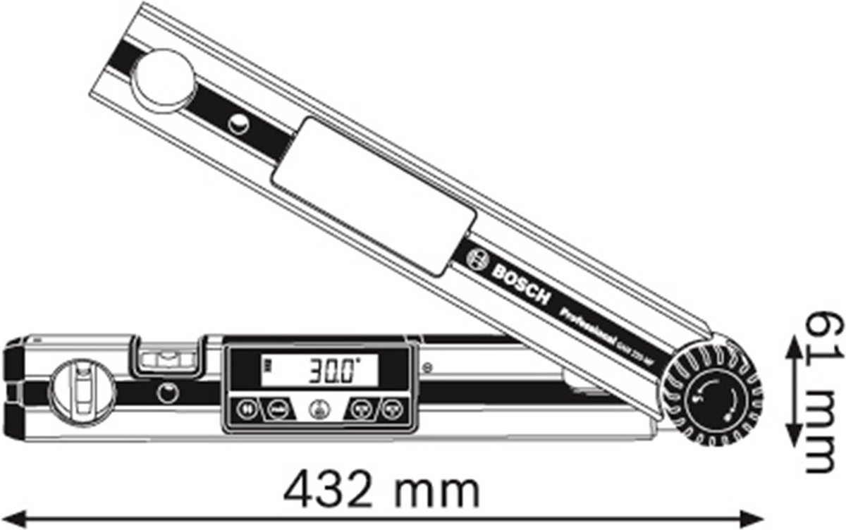 Bosch Professional Niveau électronique GIM 60 (plage de mesure : 0-360º,  longueur : 60 cm)