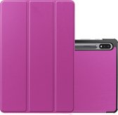 Hoesje Geschikt voor Samsung Galaxy Tab S8 Hoesje Case Hard Cover Hoes Book Case - Paars.