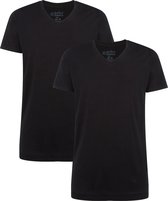 Comfortabel & Zijdezacht Bamboo Basics Velo - Bamboe T-Shirts V-Hals (Multipack 2 stuks) Heren - Korte Mouwen - Long Fit - Zwart - M