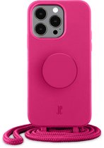 Just Elegance x PopSockets Telefoonhoesje met telefoonbutton [telefoon accessoires] voor Apple iPhone 13 Pro - Neon Roze