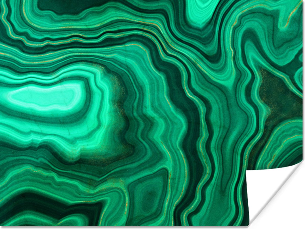 Poster Geode - Groen - Agaat - Stenen - 40x30 cm