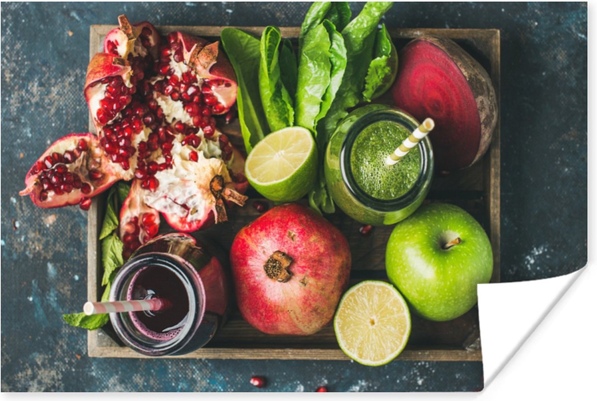 Poster Fruitkist - Fruit - Smoothie - 120x80 cm