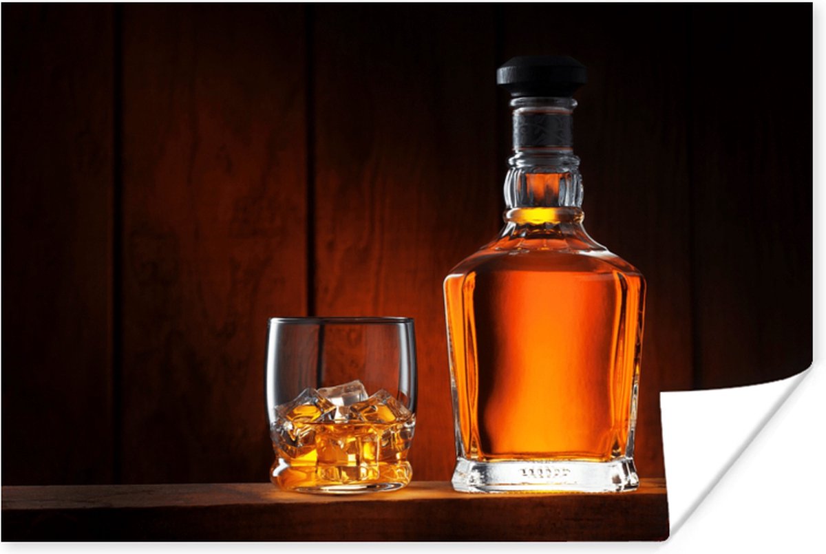 Poster Whiskey - Fles - Karaf - 60x40 cm