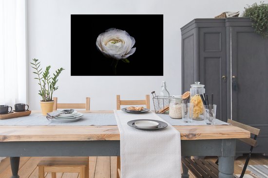 Affiche Bloem - Zwart - Wit - 120x80 cm