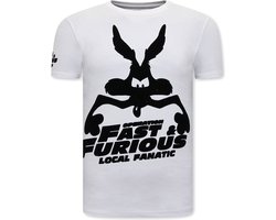 Grappige t shirts Heren - Fast and Furious - Wit