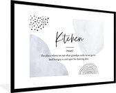 Fotolijst incl. Poster - Spreuken - Quotes - Kitchen - Keuken definitie - Woordenboek - 120x80 cm - Posterlijst