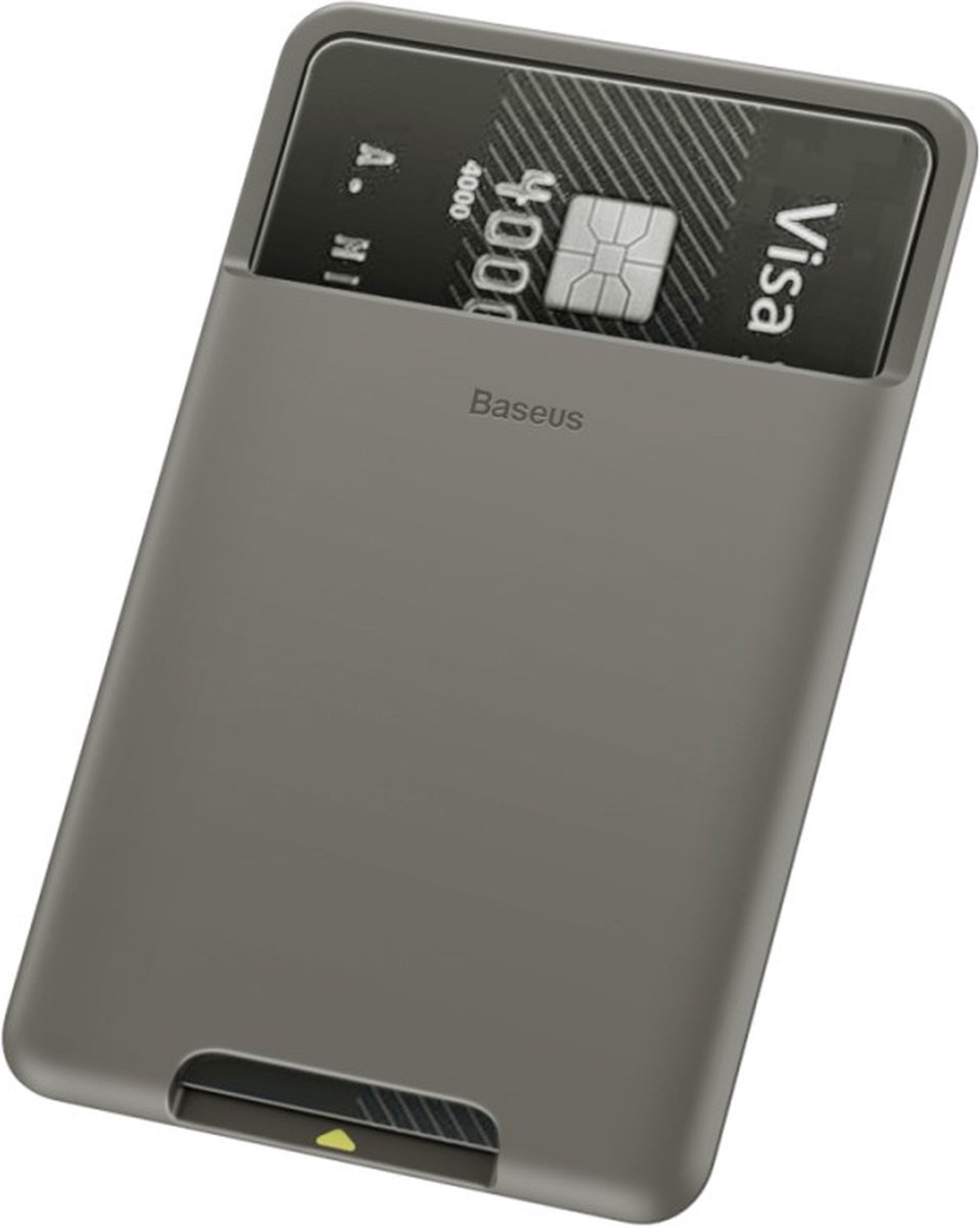 Baseus Silicone Pasjeshouder smartphone card holder voor de achterkant van je telefoon - Donkergrijs