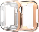 Screenprotector watch case - hoesje - geschikt voor Apple Watch Series 4/5/6/SE - 40 mm - rosegoud