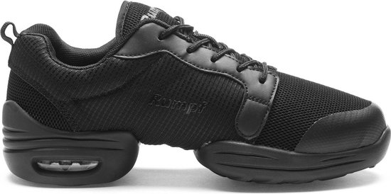 Chaussures de danse PEBBLE 1516 Jazz hiphop unisexe Chaussures d'entraînement Salsa Danssneaker - respirant - noir - taille 38,5, 39 UK 5,5