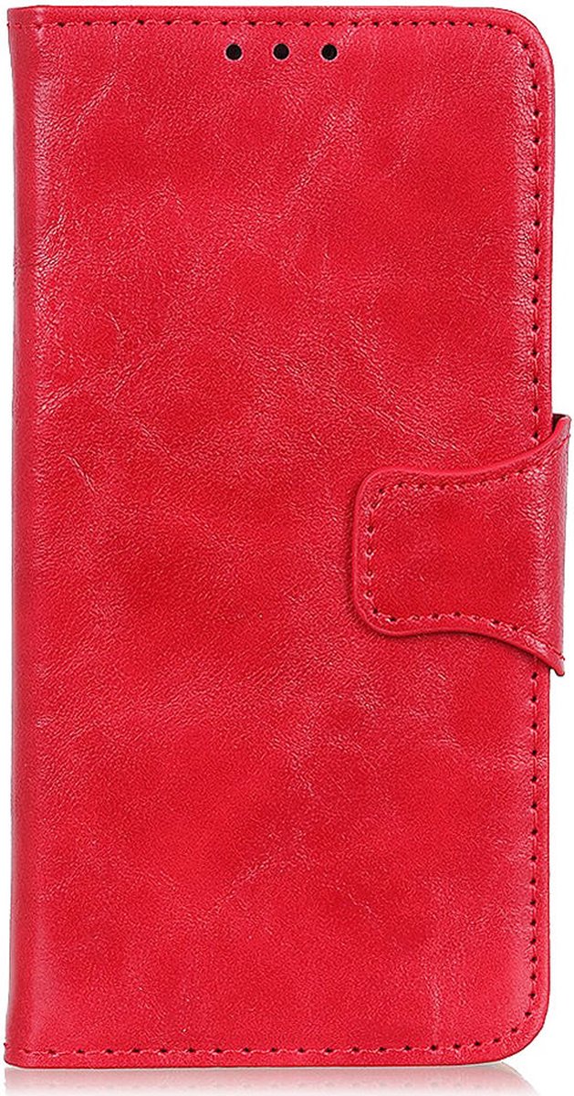 Shop4 - Samsung Galaxy A22 5G Hoesje - Wallet Case met Pasjeshouder Cabello Rood