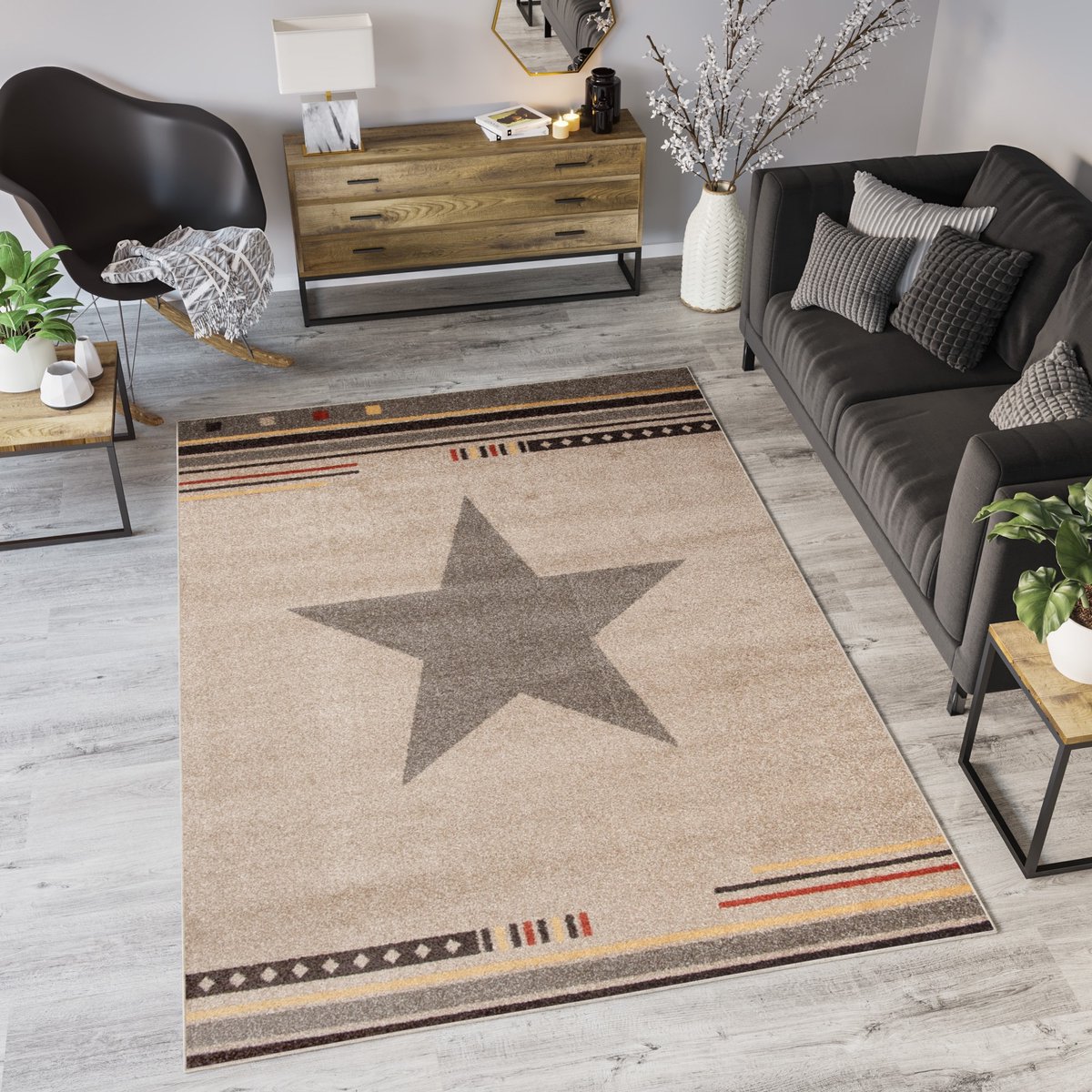 Tapiso Maroko Vloerkleed Woonkamer Rug Tapijt Beige Maat- 160x220 Creme 3