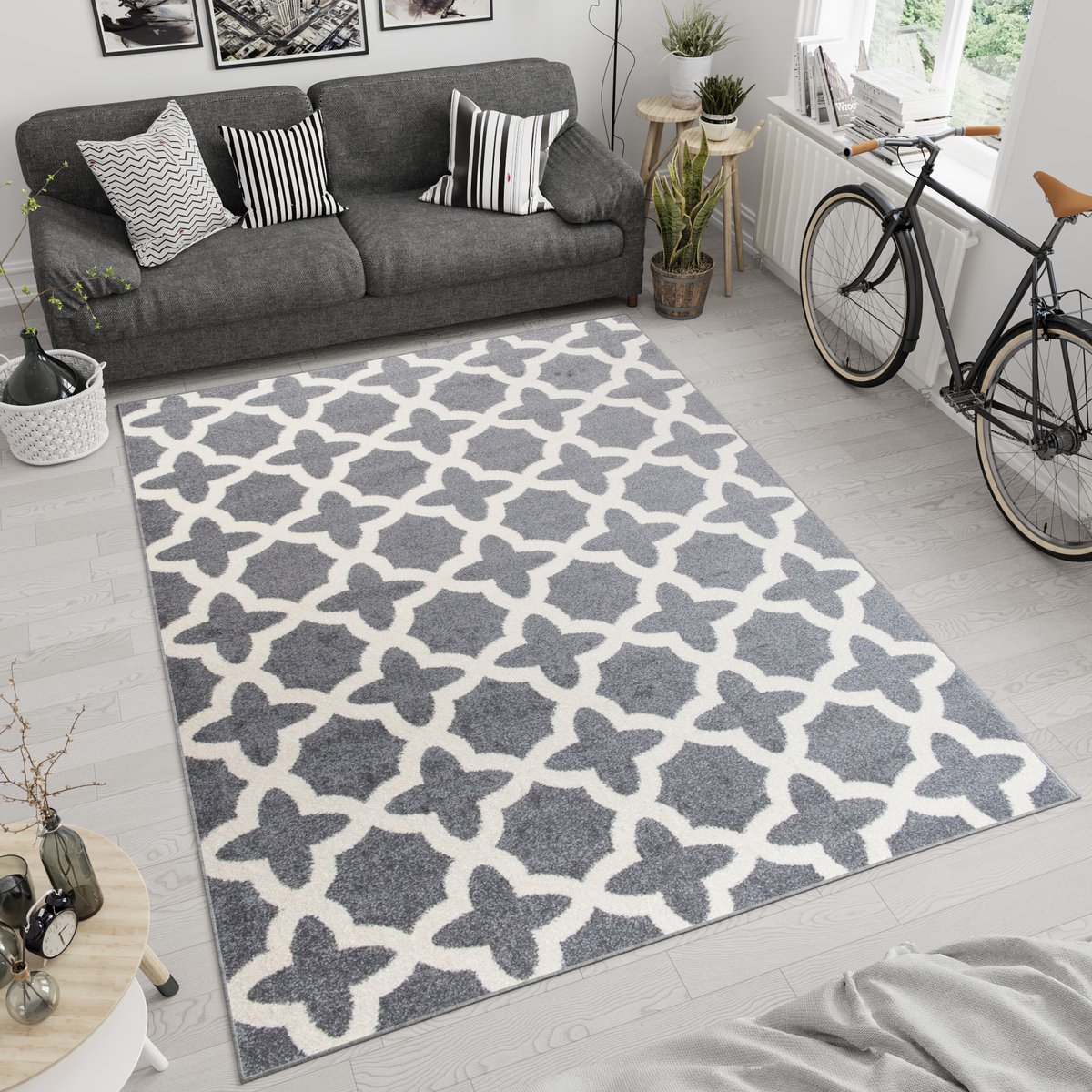 Tapiso Maroko Vloerkleed Woonkamer Modern Tapijt Maat- 200x290 Grijs 3
