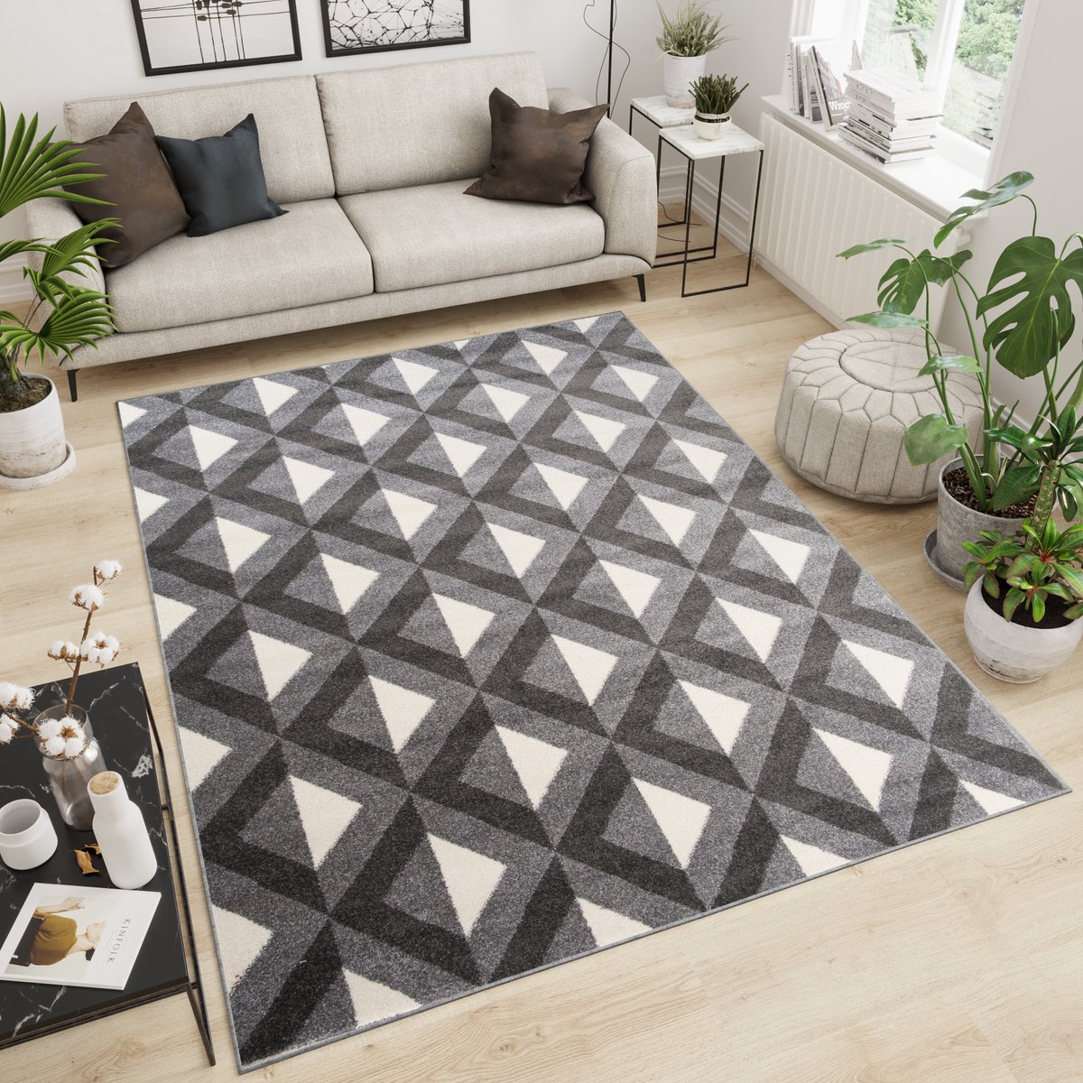 Tapiso Maroko Vloerkleed Tapijt Woonkamer Karpet Maat- 140x190 Donkergrijs
