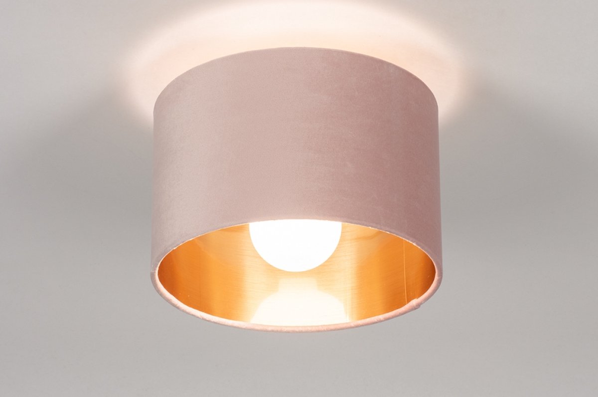 Plafondlamp in Roze en Grijs met Warmwit Licht