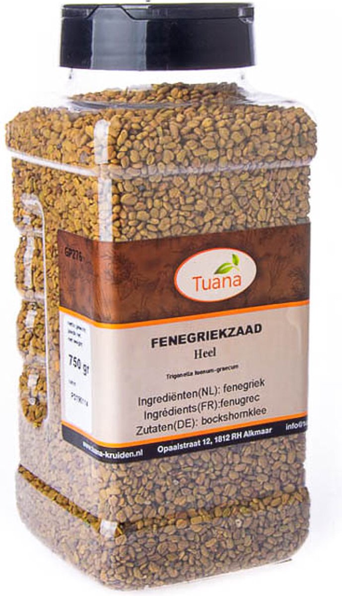 Goedkoopste Tuana Kruiden - Fenegriekzaad - Strooibus 750 Gram - Kruiden Zonder Zout - GP0075