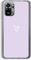 Case Company® - Hoesje geschikt voor Xiaomi Redmi Note 10S hoesje - Klein hartje paars - Soft Cover Telefoonhoesje - Bescherming aan alle Kanten en Schermrand