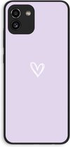 Case Company® - Hoesje geschikt voor Samsung Galaxy A03 hoesje - Klein hartje paars - Soft Cover Telefoonhoesje - Bescherming aan alle Kanten en Schermrand