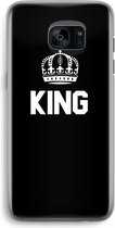 Case Company® - Hoesje geschikt voor Samsung Galaxy S7 Edge hoesje - King zwart - Soft Cover Telefoonhoesje - Bescherming aan alle Kanten en Schermrand