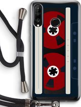 Case Company® - Hoesje met koord geschikt voor Huawei P30 Lite hoesje met Koord - Here's your tape - Telefoonhoesje met Zwart Koord - Bescherming aan alle Kanten en Over de Schermrand