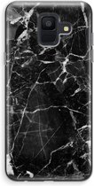 Case Company® - Hoesje geschikt voor Samsung Galaxy A6 (2018) hoesje - Zwart Marmer - Soft Cover Telefoonhoesje - Bescherming aan alle Kanten en Schermrand