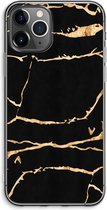 Case Company® - Hoesje geschikt voor iPhone 11 Pro Max hoesje - Gouden marmer - Soft Cover Telefoonhoesje - Bescherming aan alle Kanten en Schermrand