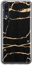 Case Company® - Hoesje geschikt voor Samsung Galaxy A50 hoesje - Gouden marmer - Soft Cover Telefoonhoesje - Bescherming aan alle Kanten en Schermrand