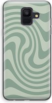 Case Company® - Hoesje geschikt voor Samsung Galaxy A6 (2018) hoesje - Swirl Groen - Soft Cover Telefoonhoesje - Bescherming aan alle Kanten en Schermrand