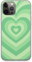 Case Company® - Hoesje geschikt voor iPhone 13 Pro Max hoesje - Hart Groen - Soft Cover Telefoonhoesje - Bescherming aan alle Kanten en Schermrand