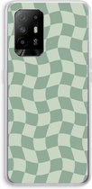 Case Company® - Hoesje geschikt voor Oppo A94 5G hoesje - Grid Groen - Soft Cover Telefoonhoesje - Bescherming aan alle Kanten en Schermrand