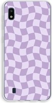 Case Company® - Hoesje geschikt voor Samsung Galaxy A10 hoesje - Grid Paars - Soft Cover Telefoonhoesje - Bescherming aan alle Kanten en Schermrand