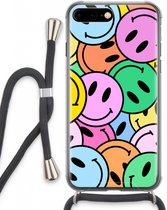 Case Company® - Coque iPhone 7 PLUS avec cordon - Smiley N°1 - Coque pour téléphone avec cordon Zwart - Protection Extra sur tous les côtés et sur le bord de l'écran