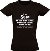 Sem Dames t-shirt | verjaardagkado | verjaardag kado | grappig | jarig | cadeau | Zwart