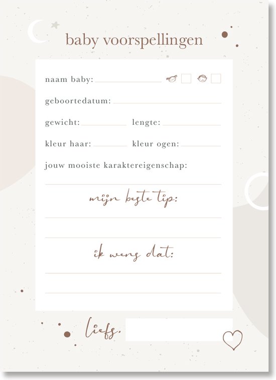 Maan Amsterdam Babyshower boek - Eclipse - incl 30 babyshower invulkaarten om in te plakken