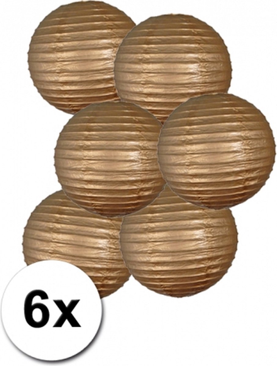 Voordelig lampionnen pakket goud 6x