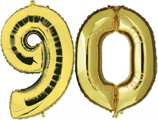 90 jaar folie ballonnen goud