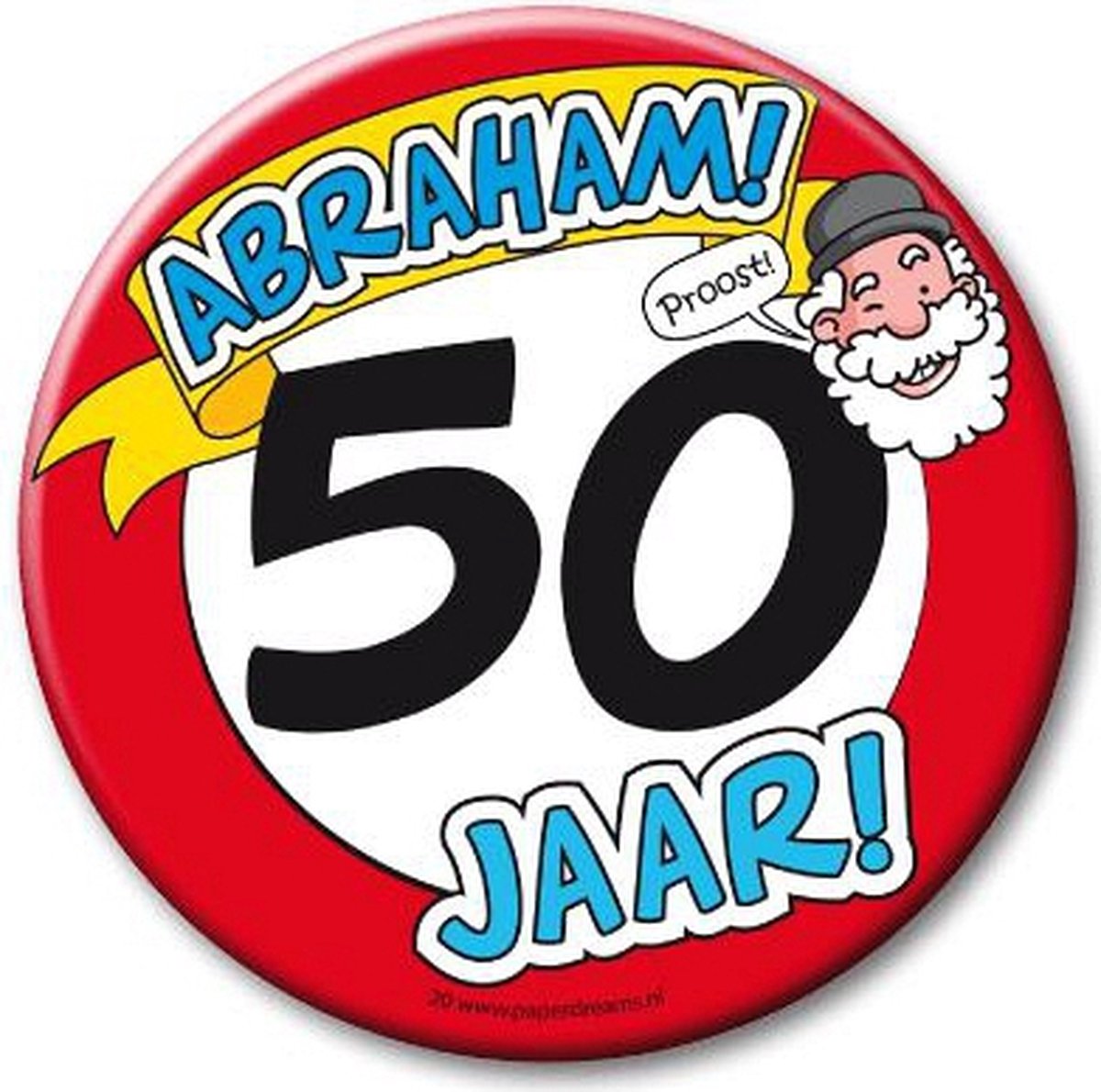 Paperdreams Verjaardag XXL button - 50 jaar geworden - Abraham