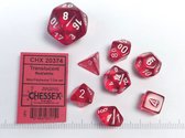Chessex Doorschijnende Mini-Polyhedral Rood/wit Dobbelsteen Set (7 stuks)