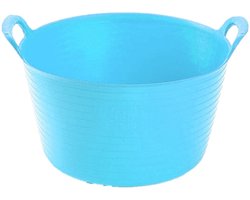 Plasticforte flexibele emmer/kuip - blauw - kunststof - rond - 56 liter - 60 x 53 x 38 cm - wasmanden - tuinafval - speelgoed