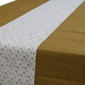 Zilver tafelkleed 274 x 137 cm met zilveren tafelloper met glitters voor de kersttafel - Kerstdecoratie - Kerstversiering