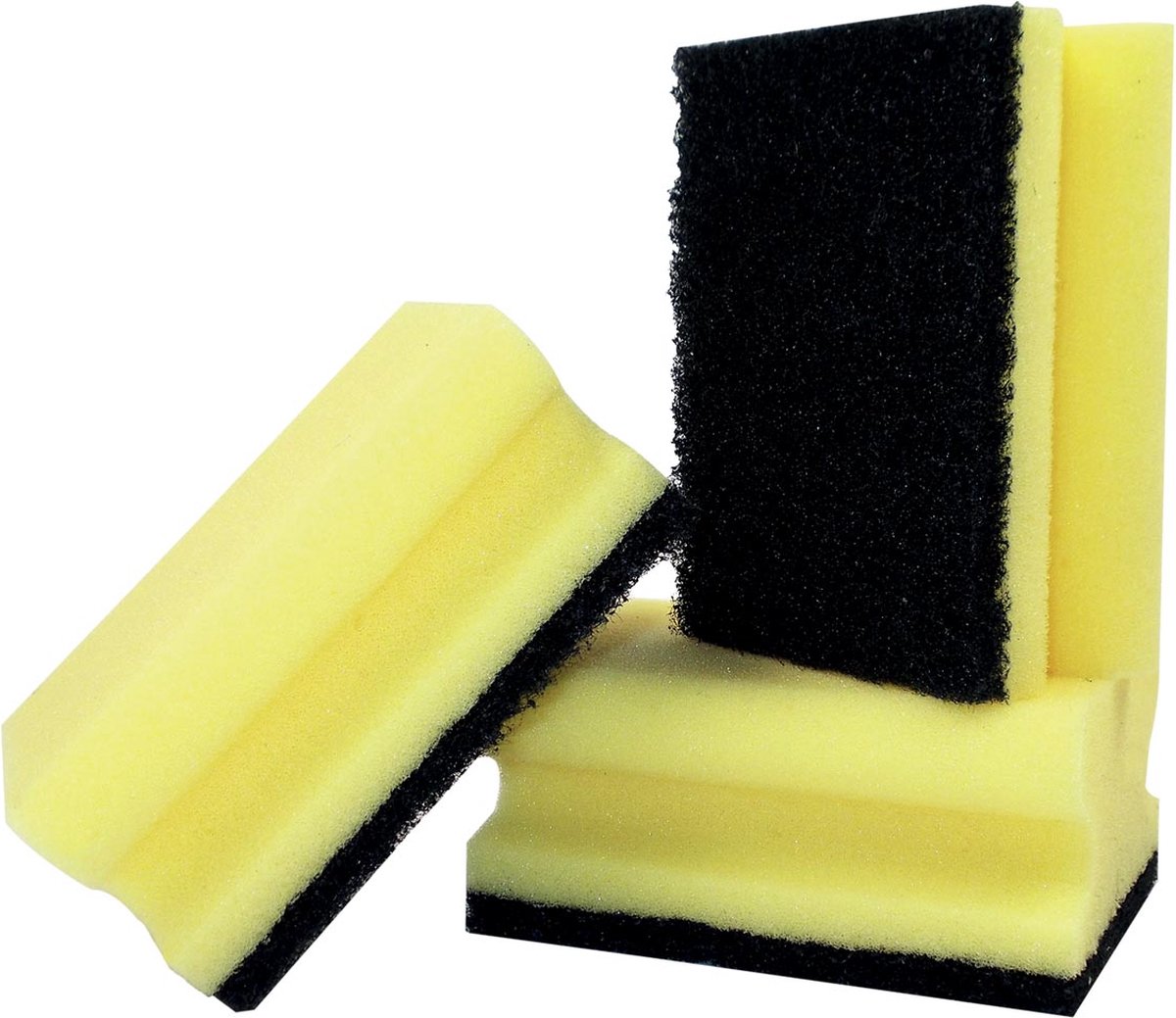 Goedkoopste Aqualine schuurspons met zachte handgreep ft 9,5 x 7 x 4, 5 cm, pak van 3 stuks 27 stuks