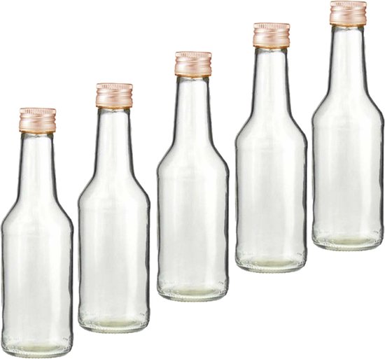Set van 50x stuks 1x kleine glazen flesjes met schroefdop van 200 ml -... |  bol.com