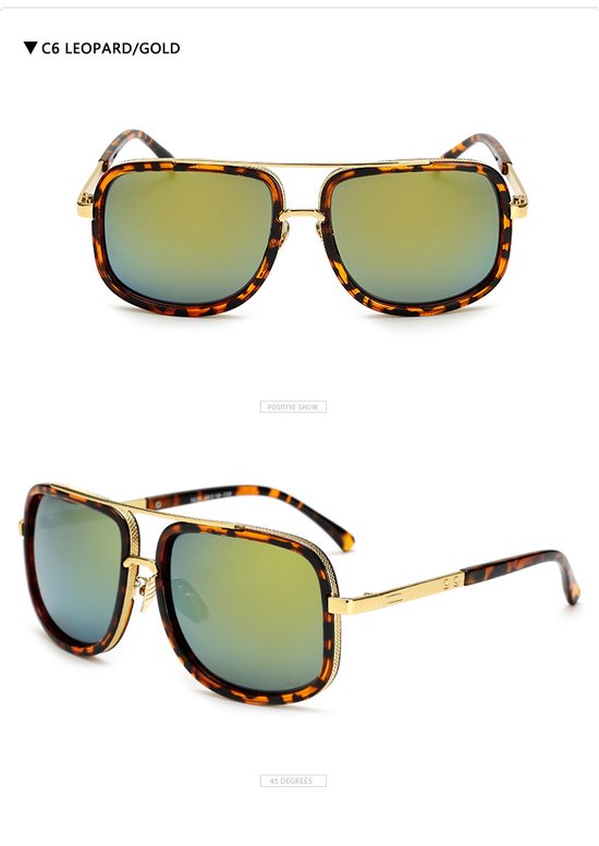 Stark Millionare Sunglasses - Trendy zonnebril met UV 400 bescherming - Goud/Leopard van Stark — afbeelding 2