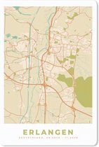 Muismat - Mousepad - Erlangen - Vintage - Stadskaart - Kaart - Plattegrond - 18x27 cm - Muismatten