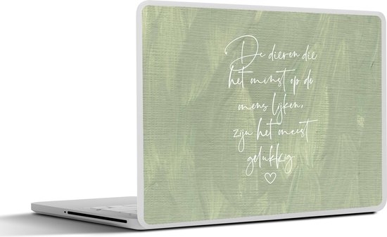 Sticker ordinateur portable - 15,6 pouces - Proverbes - Animaux les moins comme les humains - Citations - Animal