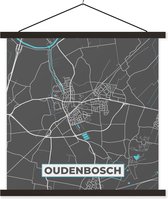 Posterhanger incl. Poster - Schoolplaat - Stadskaart - Plattegrond - Oudenbosch - Kaart - 120x120 cm - Zwarte latten