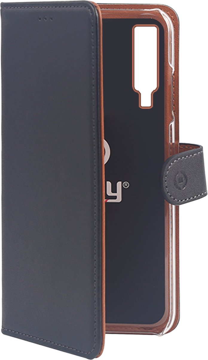 Celly Wally Bookcase hoesje - Geschikt voor Samsung Galaxy A7 (2018) - Kunstleer - Pasjeshouder - Zwart