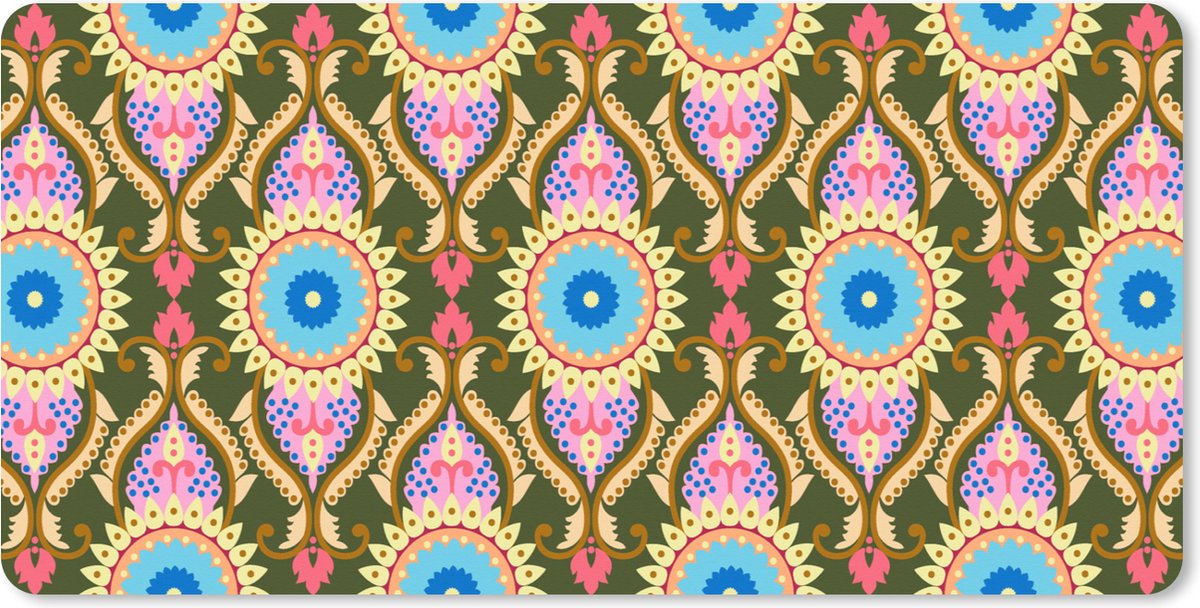 Muismat XXL 90x45 cm - Bureau onderlegger - Bureau mat Design - Orient - Retro - Bureaumat - Gaming mousepad xl - Bureaulegger groot - Computer deskmat