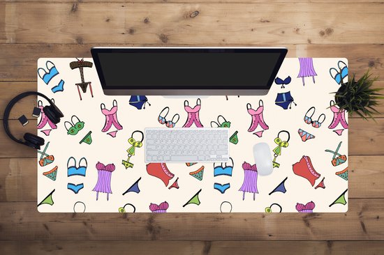 Muismat XXL 120x60 cm - Bureau onderlegger - Bureau mat Lingerie - Ondergoed - Patroon - Bureaumat - Gaming mousepad xl - Bureaulegger groot - Computer deskmat