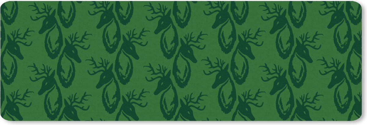 Muismat XXL 90x30 cm - Bureau onderlegger - Bureau mat Patronen - Groen - Hert - Bureaumat - Gaming mousepad xl - Bureaulegger groot - Computer deskmat
